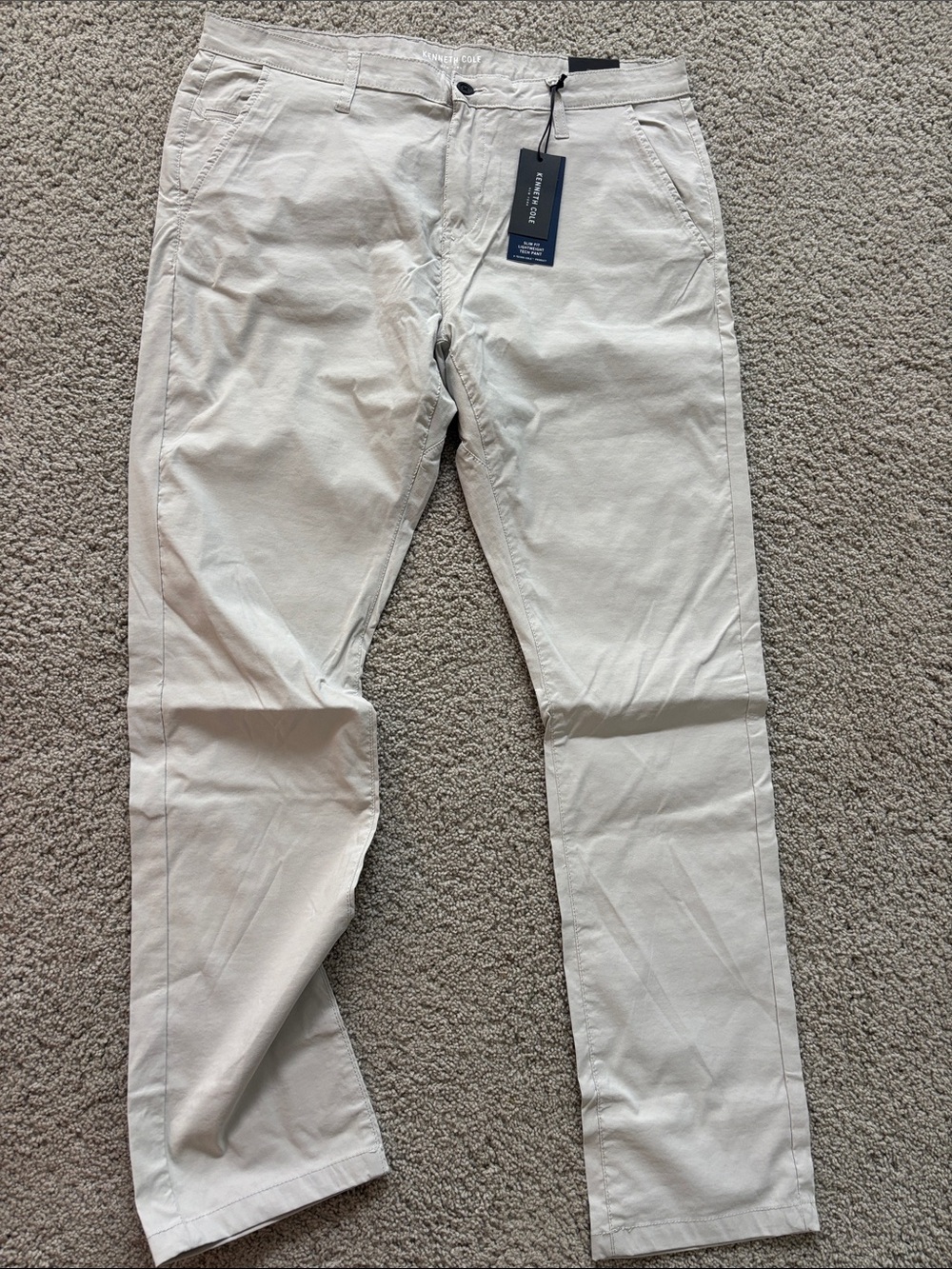 Kenneth Cole Light Beige Slim Chinos